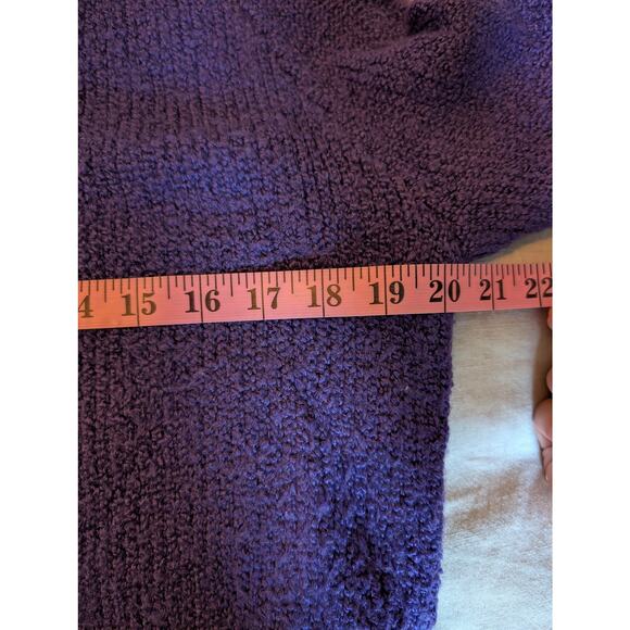 Evan-Picone Petite Purple Fuzzy Cardigan Sweater Button Front Textured PL - Picture 4 of 7